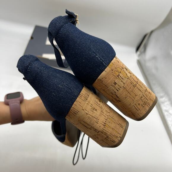 Worthington Womens Panama Block Heel Pumps Denim Size 6 - Picture 8 of 9